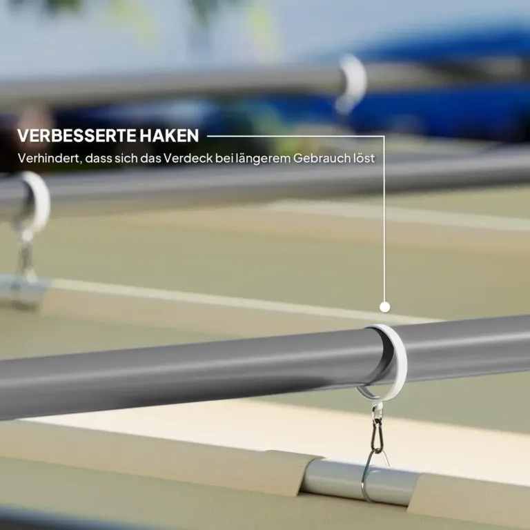 Pergola Trädgårdspaviljong med Tak Beige av Metall 3 x 3 m