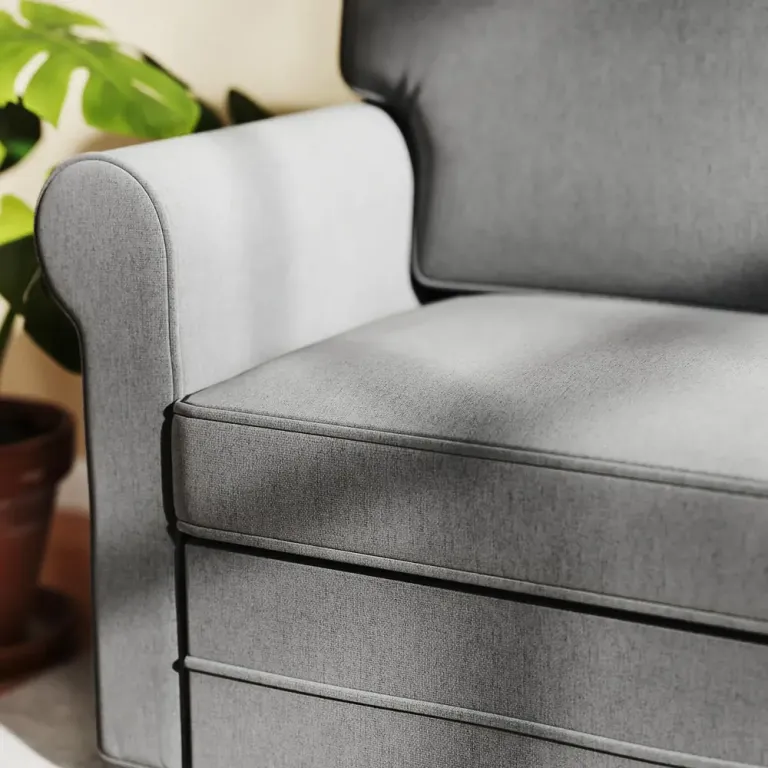 Kompakt Soffa Linnelook Mjuka Sittdynor Stålram 2-Sits
