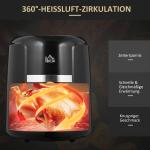 Varmluftsfritös Airfryer Svart av Plast och Metall för Kök 4 l Fritös utan Olja med 12 Program 1300 W
