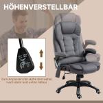 Kontorsstol Massagestol Mörkgrå av Linnelook och Metall för Kontor Ergonomisk Chefsstol Höjdjusterbar upp till 120 kg