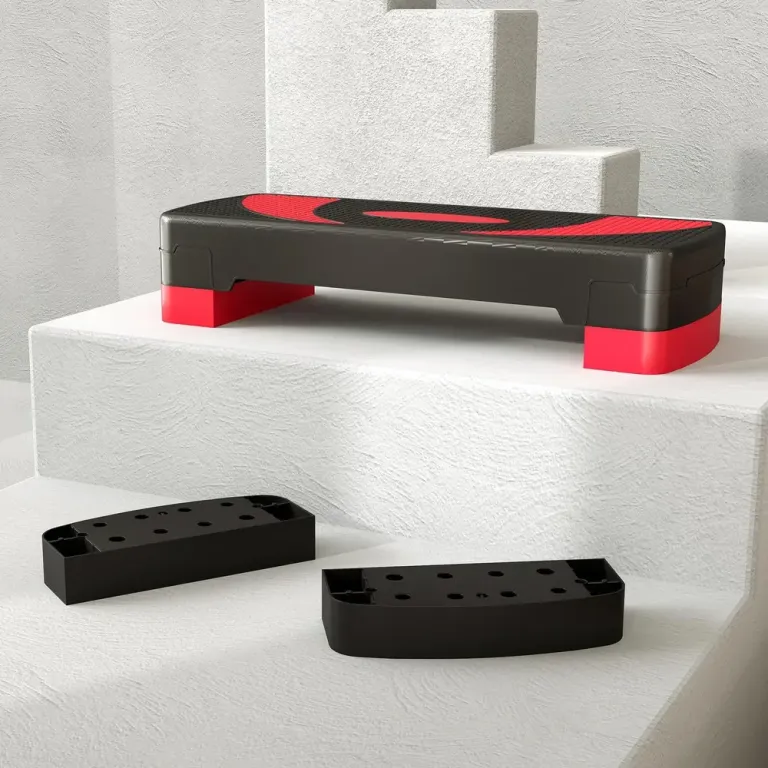 Aerobic Stepper Stegbräda Höjdjusterbar Röd 10-20 cm