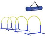 Agility Träningsset Hundsport Gul av PE och ABS för Hundar Bärbar Hinderbana med 4 Delar och Bärväska 88 x 64 x 95 cm