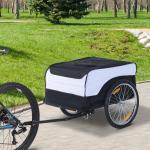 Handkärra Transportvagn Vit Svart Stål och Oxford Tyg Hopfällbar Max 40 Kg 140 X 77 X 65 Cm