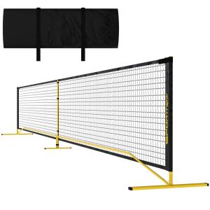 Pickleballnät Bärbart Nät med Bärväska Gul av Metall och Nät för Inomhus och Utomhus Sportnät 6,7 m