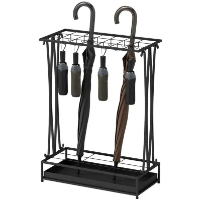 Paraplyställ Stål Rektangulär 50 x 24 x 68 cm
