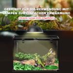 Glasterrarium för Reptiler, Rymlig Matningslåda med Metallnät, Säkert Hem för Reptiluppfödning, Transparent, 50 x 30 x 35 cm