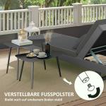 Soffbordsset om 2, Väderbeständigt Balkongbord i Stål med Geometrisk Design, Svart
