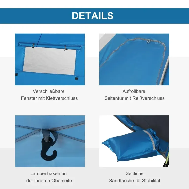 Strandtält Pop-Up Tält med Himmelsblå av Polyester