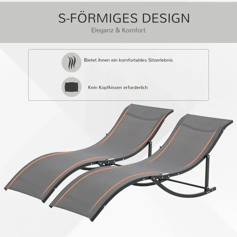 Solsäng Solstol Trädgårdsstolar i Aluminium 2-Pack 165 x 61