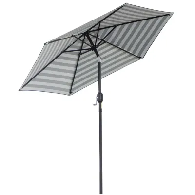 Runt Trädgårdsparasoll med Ränder Klassiskt 230 x 216 cm
