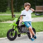 Elmotorcykel för Barn, 12V, med Musik och Träningshjul, 3–6 År, Grön