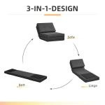 Justerbar Hopfällbar Golvstol, Mörkgrå, 61 x 73 x 58 cm