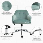 Retro Kontorsstol i Grönt Tyg, Ergonomisk Skrivbordsstol med Vippfunktion, Bekväm Arbetsstol för Hemmakontor, Grön, 120 kg