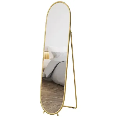 Helfigursspegel Väggspegel Guld av Metall 160 x 40 cm