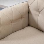 Modern Kontorsstol i Linnetyg, Höj- och Sänkbar Skrivbordsstol med Vippfunktion, Ergonomisk Arbetsstol för Hemmakontoret, Beige, 120 kg