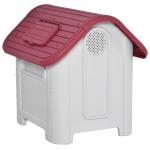 Hundkoja med Öppningsbart Tak, Isolerat Hundhus för Små Hundar, Väderbeständig Design med Veranda, Röd
