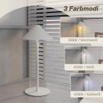 LED Bordslampa med USB-kabel, Touch Switch och Uppladdningsbar i Metall, Vit