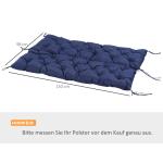 Bänkdyna Sittdyna med Knytband Mörkblå av Tyg för Trädgårdsmöbler och Gunga Bekväm Dyna för 3-Sits Bänk 150 x 98 x 8 cm