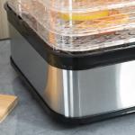Elektrisk Svamptork med 5 Galler, Effektiv Mat-tork med Timer och Termostat, Perfekt för Frukt och Kött, Silver, 35-70°C