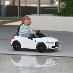 Elektrisk Barnbil BMW M4 med Ljud, Ljus och Fjärrkontroll, 3–5 km/h, för 3–5 År, Vit