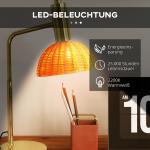 LED-Lampa Bordslampa Vit av Plast och Metall för Skrivbord och Sängbord Energisparande och Dimbar Varmvit E27 Sockel