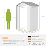 Redskapsbod med Satteltak och Ventilationsöppningar för Trädgårdsförvaring Hållbar och Stabil Mörkgrå Stål 133 x 102 x 180 och 208 cm