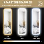 Helfigursspegel Golvspegel Transparent av Glas för Sovrum Stående Spegel med LED Belysning 150 x 40 cm