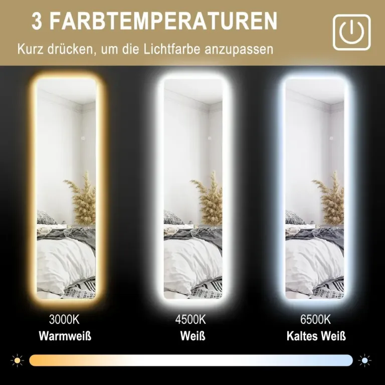 Helfigursspegel Golvspegel Transparent av Glas 150 x 40 cm