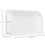 Växthus Tomathus Filmväxthus med Hyllor Vit av Stål och Plast för Balkong och Trädgård Vintersäkert Växthus 300 x 150 x 213 cm