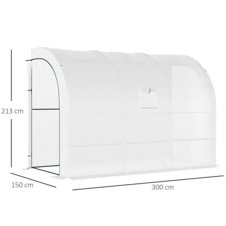 Litet Växthus Tunnelväxthus med Hyllor 300 x 150 x 213 cm
