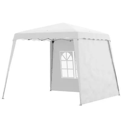 Hopfällbar Paviljong Partytält Vit av Oxford 2,4 x 2,4 m
