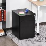Rullcontainer Mobilt Arkivskåp 3 Lådor Kontorsskåp Stål för Hemmakontor Svart 39 X 48 X 59 Cm