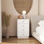 Byrå Skänk med 7 Lådor i Trä, Modern Stil, Vit, 47x29x75 cm