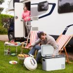 Elektrisk Kylbox 30L med Display, Portabel Kyl och Frys för Camping, Effektiv Kylning med Kompressor, Vit, 12/24V