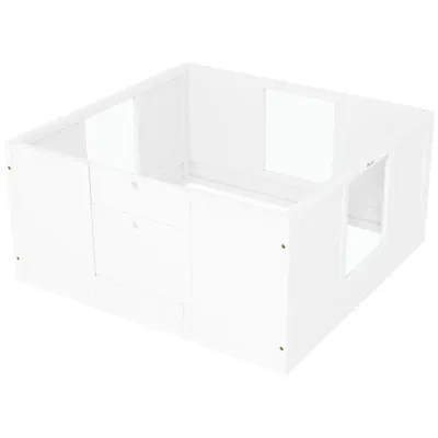 Valphage Valpstaket Vit av Plast 100 x 96 x 48 cm