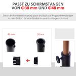 Parasollfot i Konstharts, Stabilt Paraplystativ med Antik Design, Passar Stångdiameter 38-48 mm, Svart, 47 x 47 x 32 cm, 15 kg