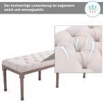 Klädd Bänk Lounge Pall Vintage med Knappar Linne och Trä för Vardagsrum och Hall Beige 142 X 47 X 51 Cm