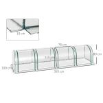 Folieväxthus Växthus Transparent av Stål och PVC för Växtuppfödning och Odling med Dörr Kall Ram Väderbeständigt Skydd 395 x 100 x 80 cm