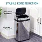Sensor Papperskorg 30 L, Rostfritt Stål, Automatisk med Rörelsesensor, Soptunna för Kontor, Sovrum och Kök, Silver