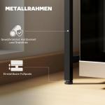 Mikrovågshylla med 3 Krokar, Utdragbar i Metall, 40 cm Hög, Svart