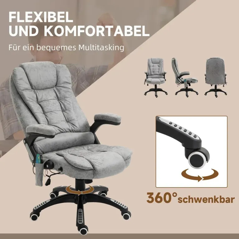 Kontorsstol Massagestol Grå av Tyg 68 x 72 x 110-120 cm