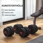 Hantelset 2 i 1 med Justerbara Vikter för Professionell Styrketräning Ergonomisk och Hållbar Svart Stål och Plast 30 kg