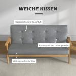 3-sits Stoppad Soffa, Gummiträ, Grå, 154,5 x 69,5 x 73 cm