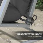 Sittdynor Stolsdynor Set med 4 Dynor Mörkgrå av Tyg för Hem och Trädgård Vattenavvisande Dyna med Knytband 150 x 50 x 10 cm