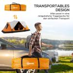 Campingtält Tunneltält för 8 Personer Orange av Polyester för Camping och Trädgård Vindtätt Familjetält med Nätfönster 2000 mm