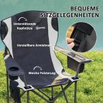 Campingstolar Hopfällbara Set om 2 Blå av Tyg ve Metall för Trädgård ve Camping Vadderad Fiskestol med Kylväska 120 kg