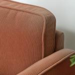 Soffa Loveseat 2-Sits Liten Soffa Rosa av Tyg med Manchesterlook och Trä för Vardagsrum Modern Stoppad Soffa med Förvaring 117 x 63 x 79 cm