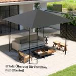Reservtak till Paviljong med UPF30+ Skydd och Vattenavvisande Yta för Solskydd Hållbar och Stabil Grå 370 g/m² Oxford 3 x 3 m