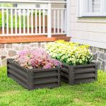 Odlingskrage 2-pack med Öppen Botten för Trädgård och Balkong Hållbar och Stabil Mörkgrå Metall 110 x 50 x 30 cm