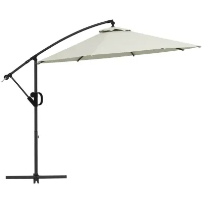 Fribärande Parasoll Uteplatsparaply Kräm 293 x 260 cm